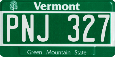 VT license plate PNJ327