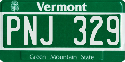 VT license plate PNJ329