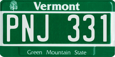 VT license plate PNJ331