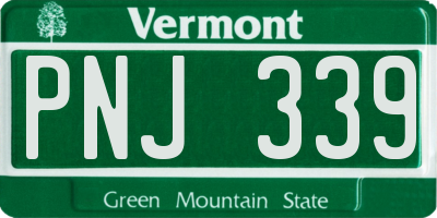 VT license plate PNJ339