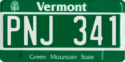 VT license plate PNJ341