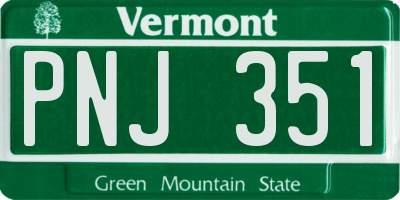 VT license plate PNJ351