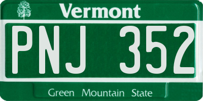 VT license plate PNJ352