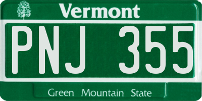VT license plate PNJ355