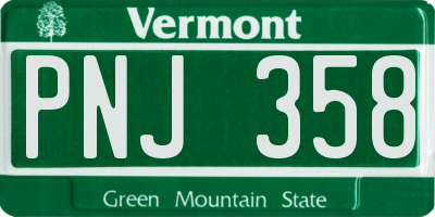 VT license plate PNJ358