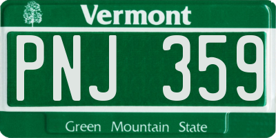 VT license plate PNJ359