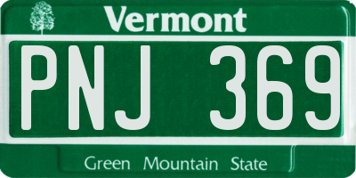 VT license plate PNJ369