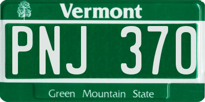 VT license plate PNJ370