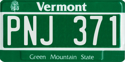 VT license plate PNJ371