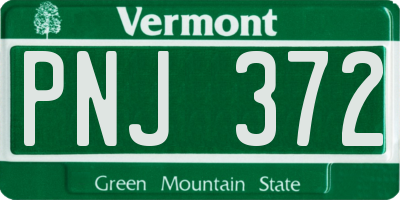 VT license plate PNJ372