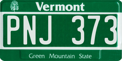VT license plate PNJ373