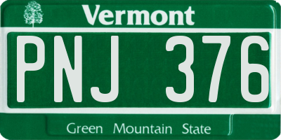 VT license plate PNJ376