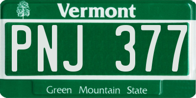 VT license plate PNJ377