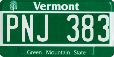 VT license plate PNJ383