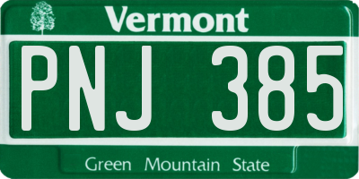 VT license plate PNJ385