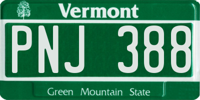 VT license plate PNJ388