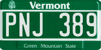 VT license plate PNJ389
