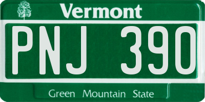 VT license plate PNJ390