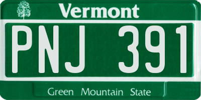 VT license plate PNJ391