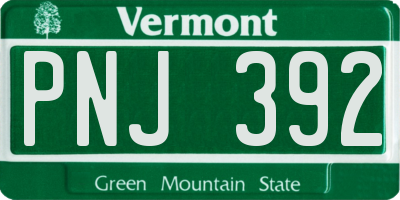 VT license plate PNJ392