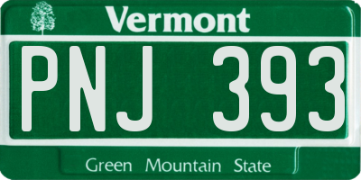 VT license plate PNJ393