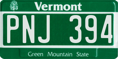 VT license plate PNJ394