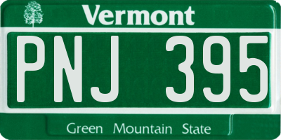 VT license plate PNJ395