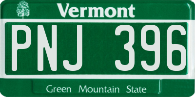 VT license plate PNJ396