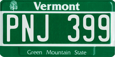 VT license plate PNJ399