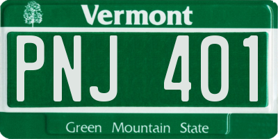 VT license plate PNJ401