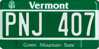 VT license plate PNJ407