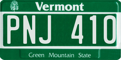 VT license plate PNJ410
