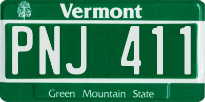 VT license plate PNJ411