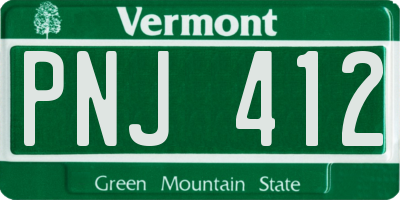 VT license plate PNJ412