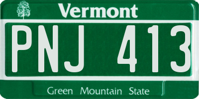VT license plate PNJ413