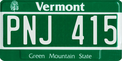 VT license plate PNJ415