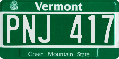 VT license plate PNJ417