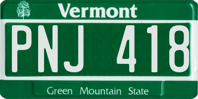 VT license plate PNJ418