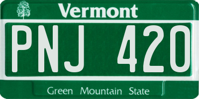 VT license plate PNJ420