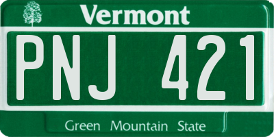 VT license plate PNJ421
