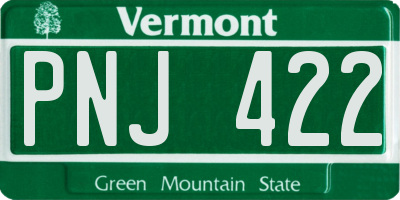 VT license plate PNJ422