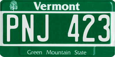 VT license plate PNJ423