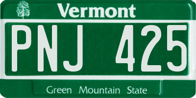 VT license plate PNJ425