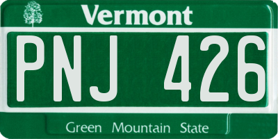VT license plate PNJ426