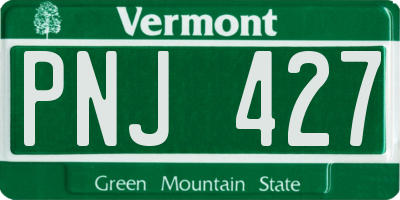 VT license plate PNJ427