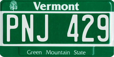 VT license plate PNJ429