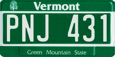 VT license plate PNJ431