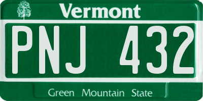 VT license plate PNJ432