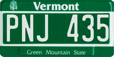 VT license plate PNJ435