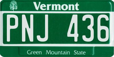 VT license plate PNJ436